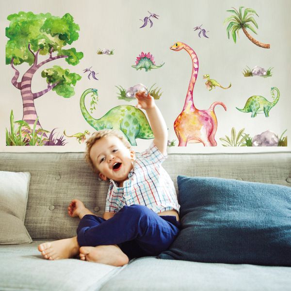 

cute cartoon animal dinosaur wall sticker for kids room decoration supplies giraffe tiger lion monkey wall sticker living room