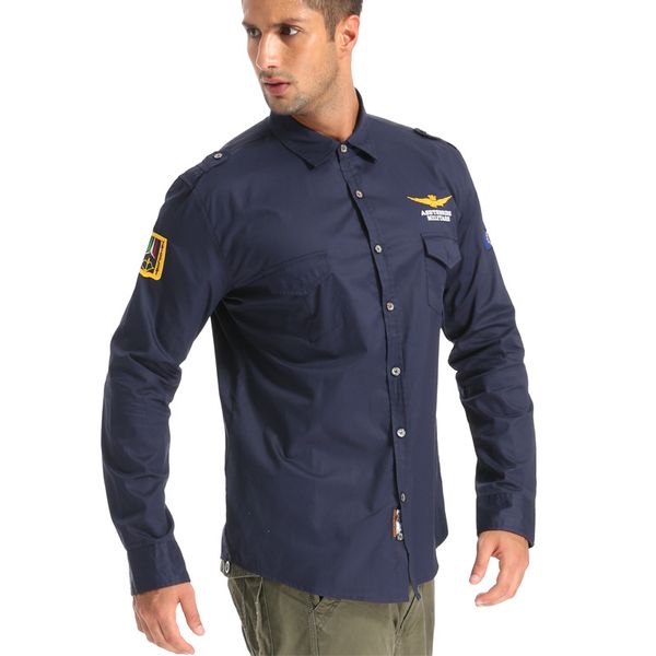 new s-4xl mens shirts long sleeve fashion embroider cotton uniform pilot shirt men fit slim overall shirt clothing, White;black
new s-4xl mens shirts long sleeve fashion embroider cotton uniform pilot shirt men fit slim overall shirt clothing, White;black