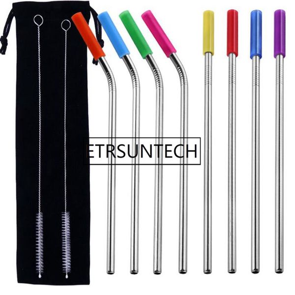 8pcs reusable stainless steel drinking straws set with silicone tips brush bag replacement metal straws for home party barware
8pcs reusable stainless steel drinking straws set with silicone tips brush bag replacement metal straws for home party barware