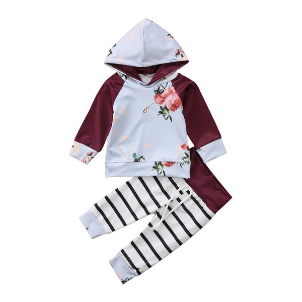 2pcs baby set newborn infant kids baby girl clothes floral hooded t-shirt sweatshirt+stripe long pants outfit set, Pink;blue
2pcs baby set newborn infant kids baby girl clothes floral hooded t-shirt sweatshirt+stripe long pants outfit set, Pink;blue
