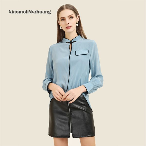 xiaomoli button up silk shirt, front short and back long chinese retro clothing style 2020 spring and summer new, White
xiaomoli button up silk shirt, front short and back long chinese retro clothing style 2020 spring and summer new, White