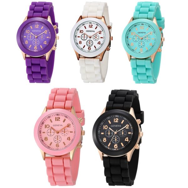 geneva brand candy-colored silicone strap round watches women girl ladies dress jelly quartz wrist watch relogio feminino, Blue
geneva brand candy-colored silicone strap round watches women girl ladies dress jelly quartz wrist watch relogio feminino, Blue