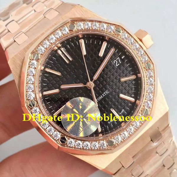 4 color ladies rose gold 37mm black dial diamond bezel swiss cal.3120 movement automatic 15451or 15451o jf maker v5 edition watches, Slivery;brown
4 color ladies rose gold 37mm black dial diamond bezel swiss cal.3120 movement automatic 15451or 15451o jf maker v5 edition watches, Slivery;brown