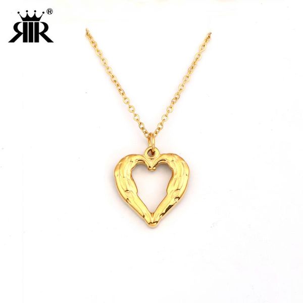 rir stylish love feather necklace simple gold heart shaped feather hanging romantic lovers gift party jewelry, Silver