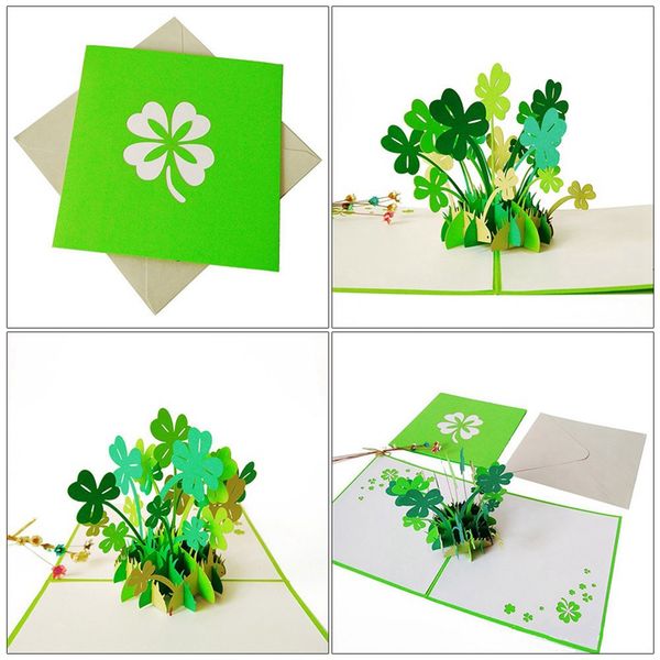 1pcs 3d four leaf clover up cards flowers birthday anniversary gift card for her wife with envelope greeting cards
1pcs 3d four leaf clover up cards flowers birthday anniversary gift card for her wife with envelope greeting cards