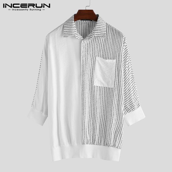 incerun striped patchwork shirt men half sleeve loose pockets lapel casual streetwear shirts men stylish personality s-5xl, White;black
incerun striped patchwork shirt men half sleeve loose pockets lapel casual streetwear shirts men stylish personality s-5xl, White;black