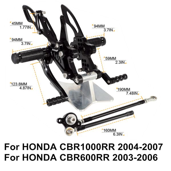for cbr1000rr 2004 2005 2006 2007 cbr600rr 2003 2004 2005 2006 cnc motorcycle adjustable rearsets rear sets footrest d20
for cbr1000rr 2004 2005 2006 2007 cbr600rr 2003 2004 2005 2006 cnc motorcycle adjustable rearsets rear sets footrest d20
