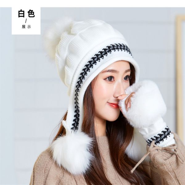 ear protection knitted wool hat gloves set female winter fashion korean version of joker padded warm korean winter, Blue;gray
ear protection knitted wool hat gloves set female winter fashion korean version of joker padded warm korean winter, Blue;gray