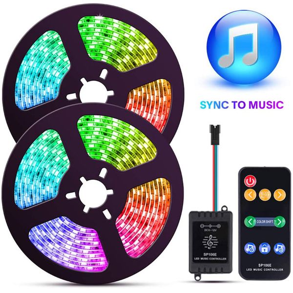 led strip lights with music sync, 33ft dream color tape lighting, colors changing strips light remote control for home kitchen bed
led strip lights with music sync, 33ft dream color tape lighting, colors changing strips light remote control for home kitchen bed