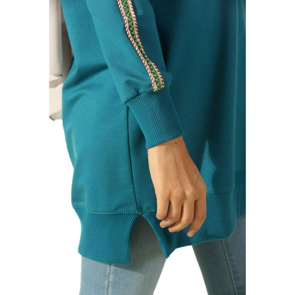 crew neck drop sleeve tunic, Black