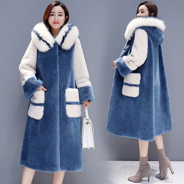 female furry coat 2019 winter new faux fur collar padded velvet fur coat long shaggy hooded coats russian blue overcoat, Black
female furry coat 2019 winter new faux fur collar padded velvet fur coat long shaggy hooded coats russian blue overcoat, Black