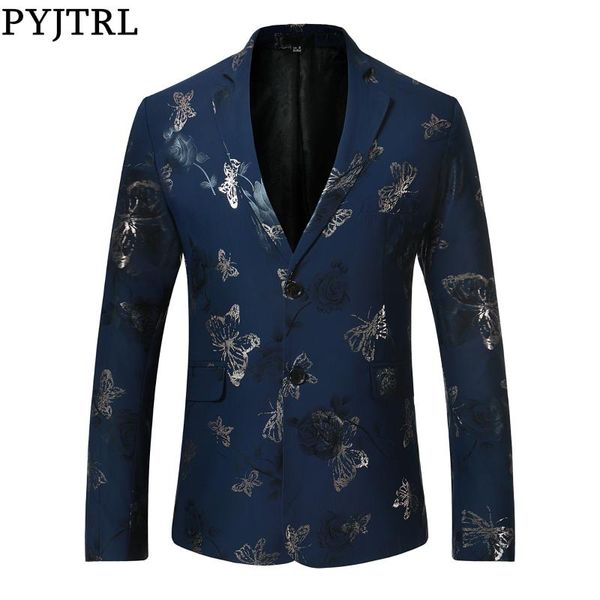 pyjtrl fashion blazer men floral pattern slim single breasted blazers jacket, White;black
pyjtrl fashion blazer men floral pattern slim single breasted blazers jacket, White;black