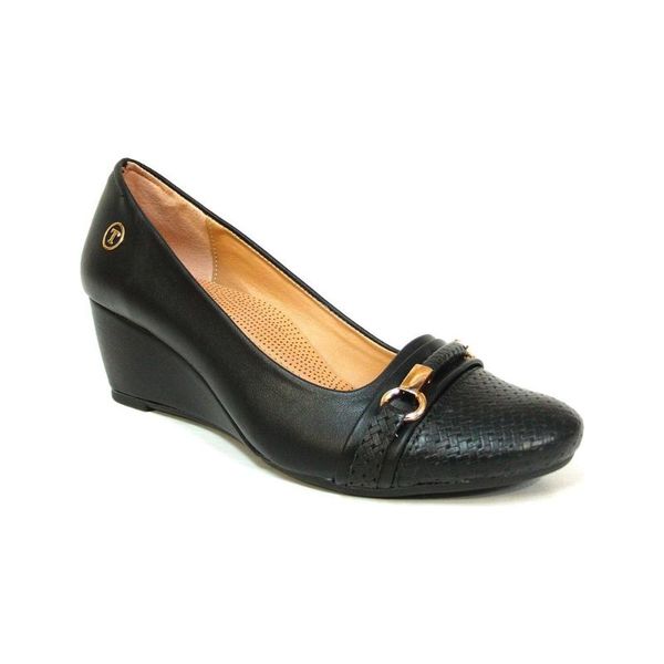 knob 049 black leather wedges women shoes bun
knob 049 black leather wedges women shoes bun