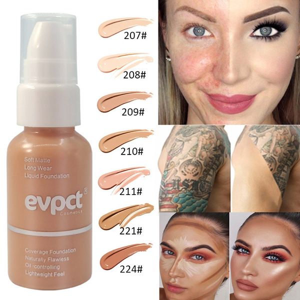 

new matte liquid foundation oil control waterproof face makeup concealer bb cream beauty cosmetics 7 colors 30ml