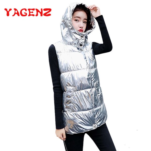 yagenz 2018 winter shiny vest women plus size hooded down cotton vest sleeveless padded female cotton waistcoat jacket, Black;white
yagenz 2018 winter shiny vest women plus size hooded down cotton vest sleeveless padded female cotton waistcoat jacket, Black;white
