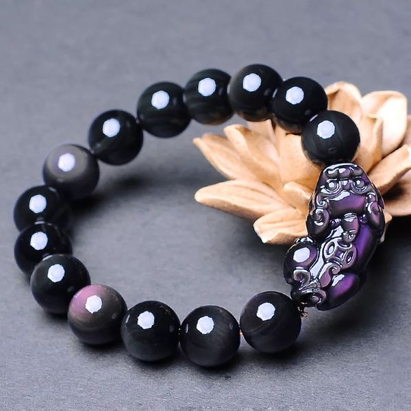 natural rainbow obsidian beaded strands men's leather hills bracelet women's buddha beads lovers fashion accessories, Black
natural rainbow obsidian beaded strands men's leather hills bracelet women's buddha beads lovers fashion accessories, Black