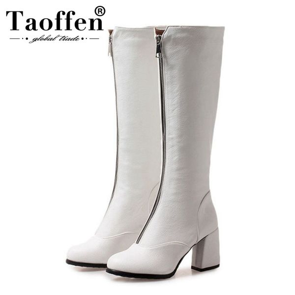 taoffen ladies winter plus size 32-46 front zipper knee high boots pointed toe white boots casual high heels shoes botas, Black
taoffen ladies winter plus size 32-46 front zipper knee high boots pointed toe white boots casual high heels shoes botas, Black