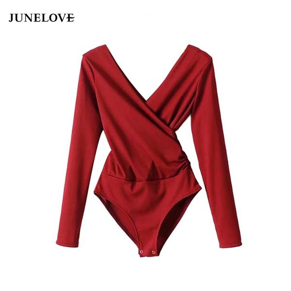 junelove women cross v neck knitted bodysuits elastic waist long sleeve stretchy playsuits solid female fashion, Black;white
junelove women cross v neck knitted bodysuits elastic waist long sleeve stretchy playsuits solid female fashion, Black;white