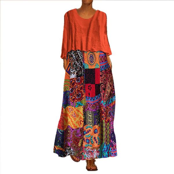 2019 autumn vintage women's maxi dress o neck long sleeve baggy 2-pieces vestidos print floral robe plus size 5xl, Black;gray
2019 autumn vintage women's maxi dress o neck long sleeve baggy 2-pieces vestidos print floral robe plus size 5xl, Black;gray