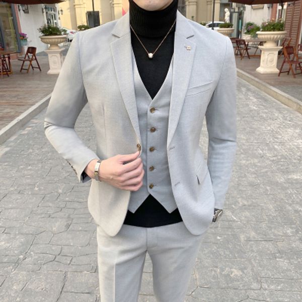 2020 new suit men's suit business professional wear british style korean trend groom groomsman small dress, White;black
2020 new suit men's suit business professional wear british style korean trend groom groomsman small dress, White;black