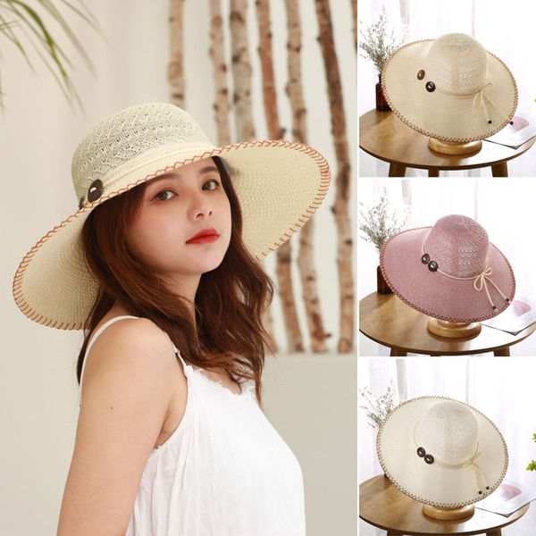 women sunshade hat button bowknot decor widen brim cap for summer outdoor fdc99, Blue;gray
women sunshade hat button bowknot decor widen brim cap for summer outdoor fdc99, Blue;gray