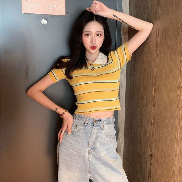 t-shirt women femme summer fashion ladies concise striped all-match short style lapel t-shirts roupas femininas new, White
t-shirt women femme summer fashion ladies concise striped all-match short style lapel t-shirts roupas femininas new, White