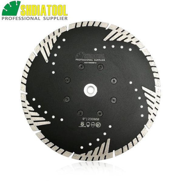 shdiatool 230mm pressed diamond turbo blade with slant protection teeth 9" diamond blades for stone cutting with m14
shdiatool 230mm pressed diamond turbo blade with slant protection teeth 9" diamond blades for stone cutting with m14