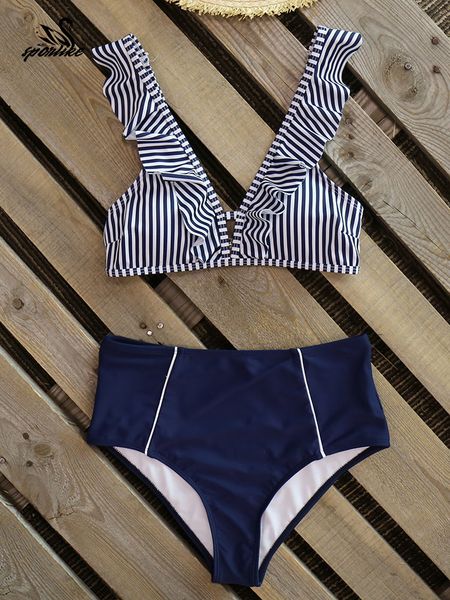 solid bottom striped bikinis women 2020 new high waist swimsuit push up bathing suit beachwear biquini female xl, White;black
solid bottom striped bikinis women 2020 new high waist swimsuit push up bathing suit beachwear biquini female xl, White;black