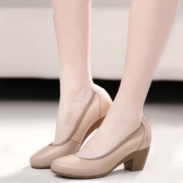 genuine leather women dress shoes comfortable soft work high heels shoes elegant office lady round toe pumps, Black
genuine leather women dress shoes comfortable soft work high heels shoes elegant office lady round toe pumps, Black