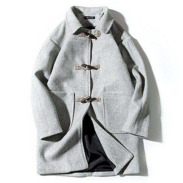 2018 autumn and winter fashion new men's casual boutique woolen coat / men's personality horn buckle long trench jacket, Black
2018 autumn and winter fashion new men's casual boutique woolen coat / men's personality horn buckle long trench jacket, Black