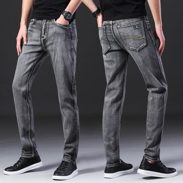 men's jeans 2021 autumn business casual classic style fashion denim trousers male gray stretch-fit midweight, Blue
men's jeans 2021 autumn business casual classic style fashion denim trousers male gray stretch-fit midweight, Blue
