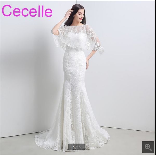 mermaid lace long wedding dresses 2019 with cape vintage simple country western informal bridal gowns custom made corset back bride dress, White
mermaid lace long wedding dresses 2019 with cape vintage simple country western informal bridal gowns custom made corset back bride dress, White