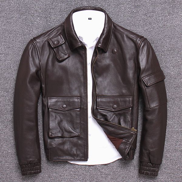 men's leather jacket cowhide short genuine leather jacket men casual real cow coat soft chaqueta cuero hombre u1832, Black
men's leather jacket cowhide short genuine leather jacket men casual real cow coat soft chaqueta cuero hombre u1832, Black