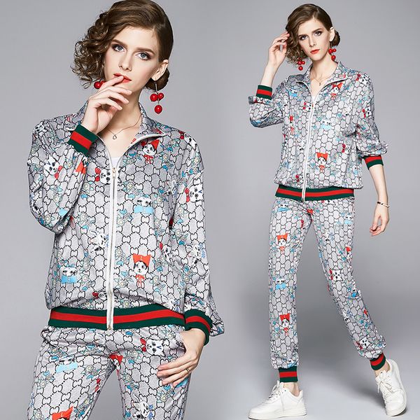 2020 women's fashion two piece pants long sleeve printed runway jackets coat + long pants 2 pcs plus size ladies designer two piece set, White
2020 women's fashion two piece pants long sleeve printed runway jackets coat + long pants 2 pcs plus size ladies designer two piece set, White