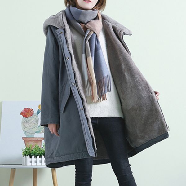 women jacket hooded thicken warm outerwear 2019 new korea winter loose plus velvet casual cotton female coat long parka yl488, Black
women jacket hooded thicken warm outerwear 2019 new korea winter loose plus velvet casual cotton female coat long parka yl488, Black