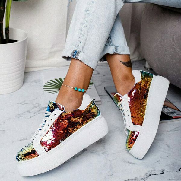 sequin woman lace up flat bling ladies female glitter vulcanized shoes comfort thick bottom walking casual spring autumn new, Black
sequin woman lace up flat bling ladies female glitter vulcanized shoes comfort thick bottom walking casual spring autumn new, Black