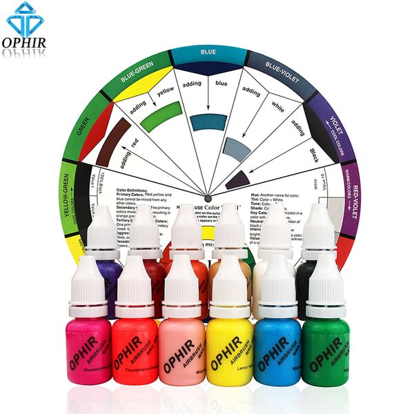 ophir 12 colors airbrush nail ink pigment w/ color wheel 10ml/bottle acrylic water nail ink for art stencil paint _ta098
ophir 12 colors airbrush nail ink pigment w/ color wheel 10ml/bottle acrylic water nail ink for art stencil paint _ta098