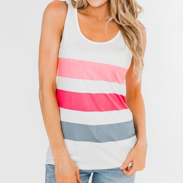 women summer round neck sleeveless striped casual slim tank strap basic chiffon sleeveless camisole, White
women summer round neck sleeveless striped casual slim tank strap basic chiffon sleeveless camisole, White