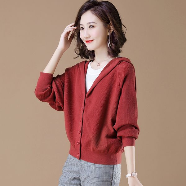 knitted sweater cardigan women's short spring 2020 new outer bat sleeve v-neck hooded single-breasted plus size sweaters d310, White
knitted sweater cardigan women's short spring 2020 new outer bat sleeve v-neck hooded single-breasted plus size sweaters d310, White
