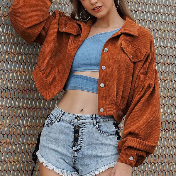 sfit women short jacket coat casual corduroy button down long sleeve casual solid outwear jacket 2019 fashion autumn and winter, Black;red
sfit women short jacket coat casual corduroy button down long sleeve casual solid outwear jacket 2019 fashion autumn and winter, Black;red
