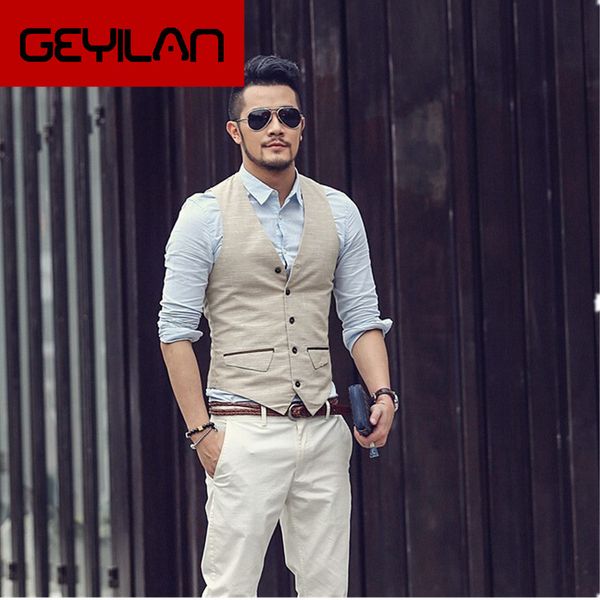 new men's slim vest suit single row button casual linen vest waistcoats men's brand sleeveless jacket british spring suit, Black;white
new men's slim vest suit single row button casual linen vest waistcoats men's brand sleeveless jacket british spring suit, Black;white