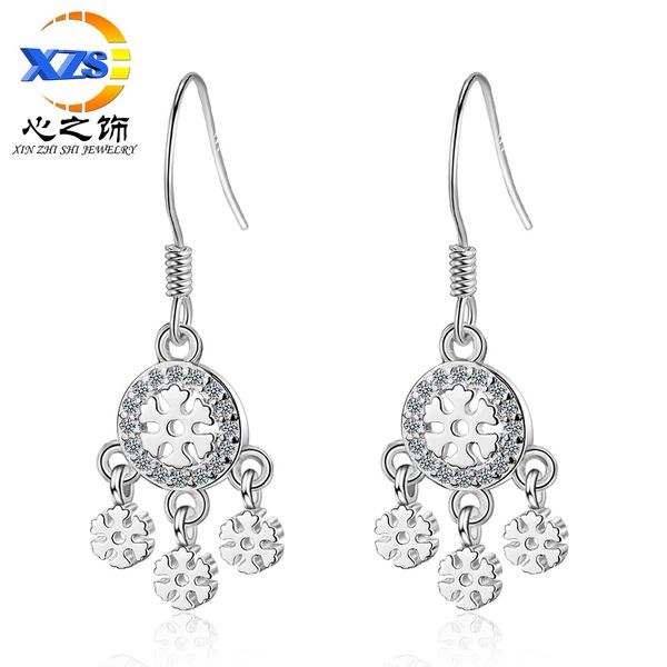 senz shi earrings women's korean version of the small fresh snowflake round dream catcher short drop earrings fashion tassel ear jewelr, Silver
senz shi earrings women's korean version of the small fresh snowflake round dream catcher short drop earrings fashion tassel ear jewelr, Silver