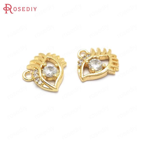 37130)6pcs 10x9mm 24k gold color brass and zircon eyes charms pendants jewelry making supplies diy accessories, Silver
37130)6pcs 10x9mm 24k gold color brass and zircon eyes charms pendants jewelry making supplies diy accessories, Silver