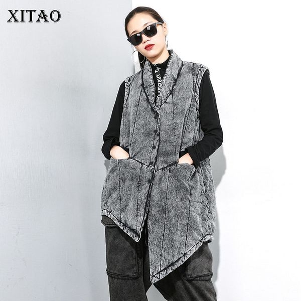 xitao irregular women vest korea fashion new 2019 winter sleeveless pocket minority small fresh casual black vest zll4568, Black;white
xitao irregular women vest korea fashion new 2019 winter sleeveless pocket minority small fresh casual black vest zll4568, Black;white