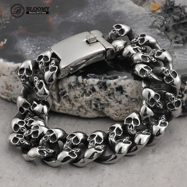 316l stainless steel men's skeleton chain bracelets men trend punk gothic rock accessories titanium steel jewellery, Black
316l stainless steel men's skeleton chain bracelets men trend punk gothic rock accessories titanium steel jewellery, Black