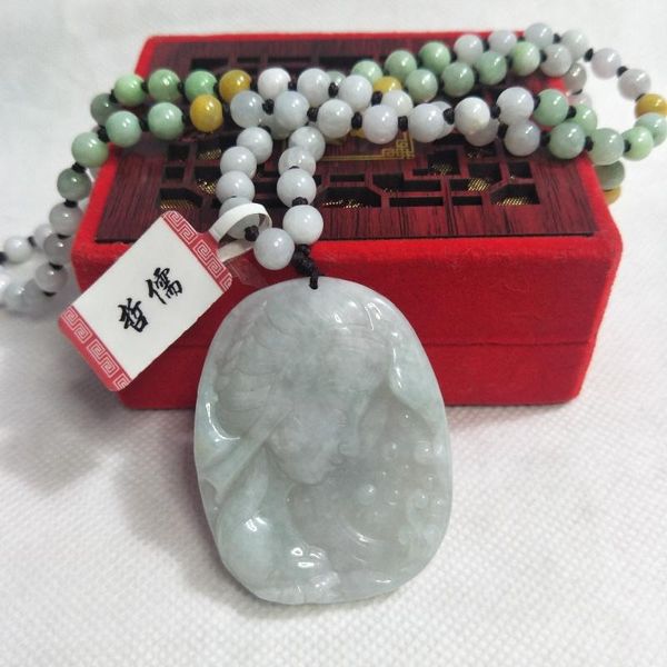 zheru jewelry pure natural jadeite light green beautiful girl pendant tricolor jadeite bead necklace a class a national certific, Silver
zheru jewelry pure natural jadeite light green beautiful girl pendant tricolor jadeite bead necklace a class a national certific, Silver