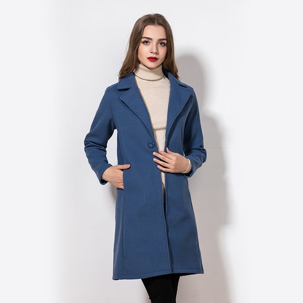 women coat long sleeve warm solid color woolen blends female elegant woolen mid-long coat oversize plus size, Black
women coat long sleeve warm solid color woolen blends female elegant woolen mid-long coat oversize plus size, Black