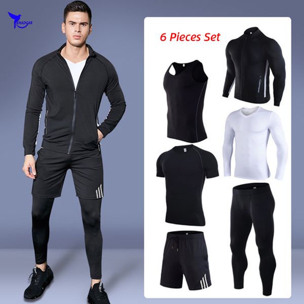 6 pcs quick dry high elastic sport suits men sportswear compression running sets clothes jogging training gym fitness tracksuits, Black;blue
6 pcs quick dry high elastic sport suits men sportswear compression running sets clothes jogging training gym fitness tracksuits, Black;blue