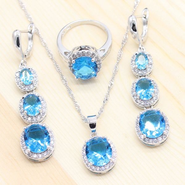 women semi-precious stones jewelry sets oval shape wedding ring earrings pendant necklace chain sets, Silver
women semi-precious stones jewelry sets oval shape wedding ring earrings pendant necklace chain sets, Silver