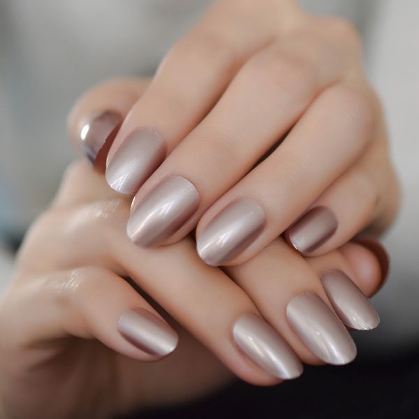 satin glossy color nails oval short light brown fake nails kit super natural shape nail art manicure tips perfect for daily, Red;gold
satin glossy color nails oval short light brown fake nails kit super natural shape nail art manicure tips perfect for daily, Red;gold